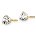 True Origin 14K Yellow Gold 2/3 carat Lab Grown Diamond VS+ F+ Round Three Prong Heavy Weight Screw Back Complete Stud Earrings