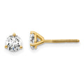 True Origin 14K Yellow Gold 3/4 carat Lab Grown Diamond VS+ F+ Round Three Prong Heavy Weight Screw Back Complete Stud Earrings