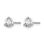 True Origin 14K White Gold 3/4 carat Lab Grown Diamond VS+ F+ Round Three Prong Heavy Weight Screw Back Complete Stud Earrings