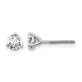 True Origin 14K White Gold 3/4 carat Lab Grown Diamond VS+ F+ Round Three Prong Heavy Weight Screw Back Complete Stud Earrings