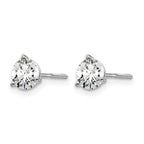True Origin 14K White Gold 1 carat Lab Grown Diamond VS+ F+ Round Three Prong Heavy Weight Screw Back Complete Stud Earrings