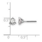 True Origin 14K White Gold 1 carat Lab Grown Diamond VS+ F+ Round Three Prong Heavy Weight Screw Back Complete Stud Earrings