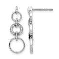14k White Gold 1/6 carat Diamond Circles Dangle Post Earrings