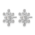 14k White Gold 1/4 carat Diamond Snowflake Post Earrings