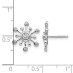 14k White Gold 1/4 carat Diamond Snowflake Post Earrings