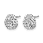 14k White Gold 1/4 carat Diamond Love Knot Post Earrings