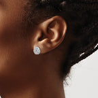 14k White Gold 1/4 carat Diamond Love Knot Post Earrings