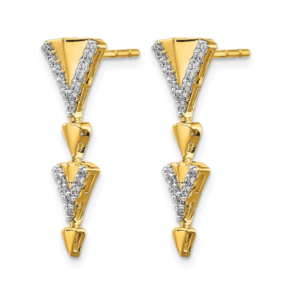 14k 1/5 carat Diamond Fancy Post Dangle Earrings