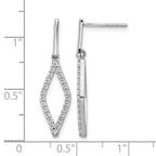 14k White Gold 1/2 carat Lab Grown Diamond VS/SI+ G+ Complete Fashion Dangle Post Earrings