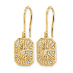 14k 1/5 carat Diamond Vintage-style Dangle Shepherd Hook Earrings