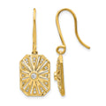 14k 1/5 carat Diamond Vintage-style Dangle Shepherd Hook Earrings