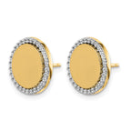 14k White Gold 1/3 carat Diamond Fancy Circle Post Earrings