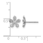 14k White Gold 1/4 carat Diamond Flower Post Earrings