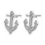 14k White Gold 1/5 carat Diamond Anchor Post Earrings