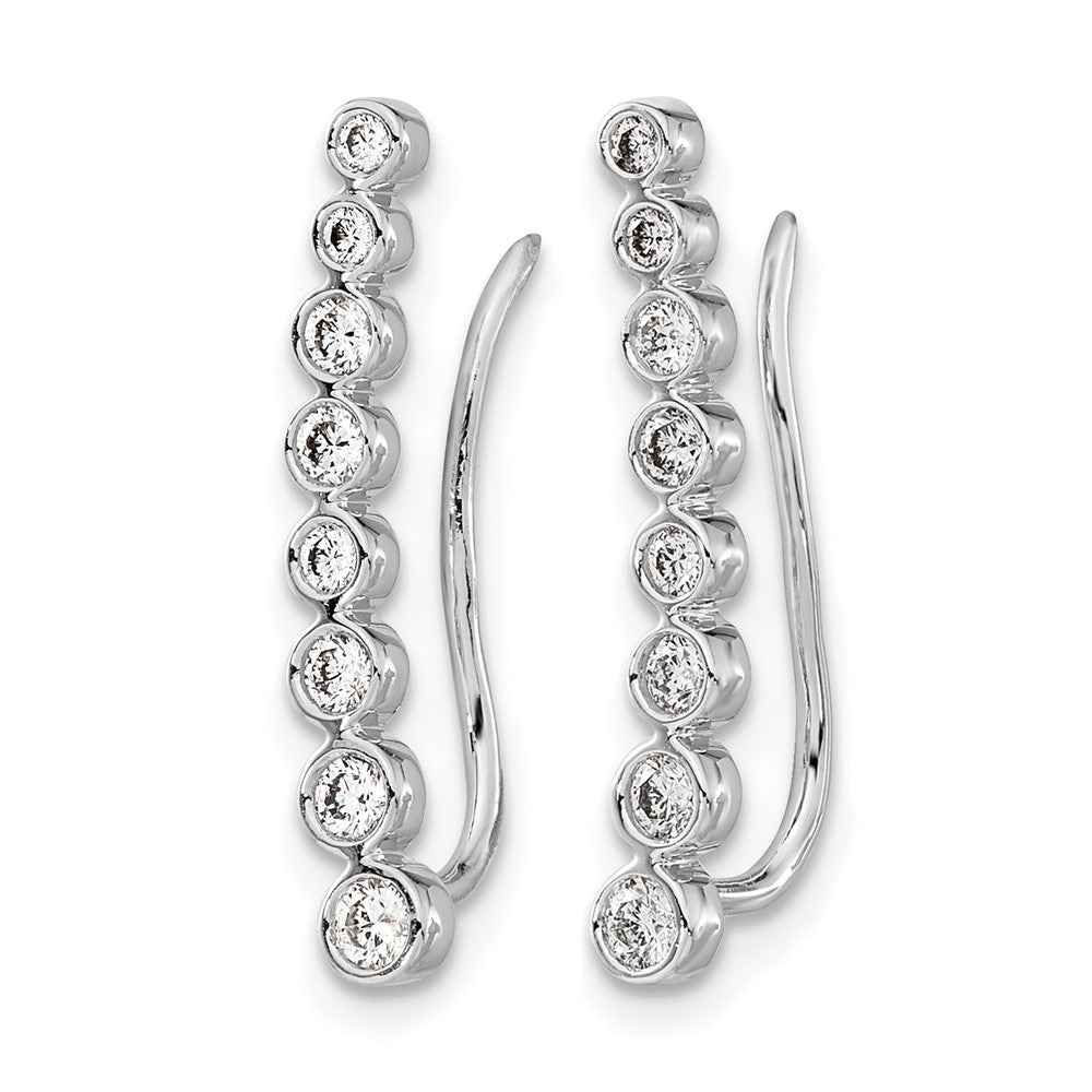 14k White Gold 3/8 carat Lab Grown Diamond VS/SI+ G+ Complete Ear Climber