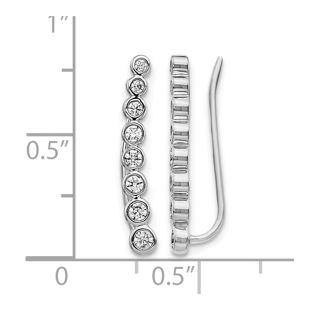 14k White Gold 3/8 carat Lab Grown Diamond VS/SI+ G+ Complete Ear Climber