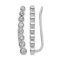 14k White Gold 3/8 carat Lab Grown Diamond VS/SI+ G+ Complete Ear Climber
