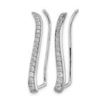14k White Gold 1/2 carat Diamond Curved Ear Climber Earrings