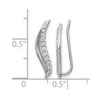 14k White Gold 1/4 carat Diamond Wave Ear Climber Earrings