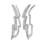 14k White Gold 1/3 carat Diamond Lightning Ear Climber Earrings