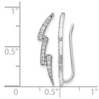 14k White Gold 1/3 carat Diamond Lightning Ear Climber Earrings