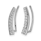 14k White Gold 1/3 carat Diamond Graduated Ear Climber Earrings