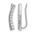 14k White Gold 1/3 carat Diamond Graduated Ear Climber Earrings