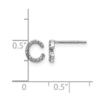 14k White Gold Diamond Initial C Post Earrings