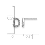14k White Gold Diamond Initial D Post Earrings