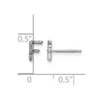14k White Gold Diamond Initial F Post Earrings