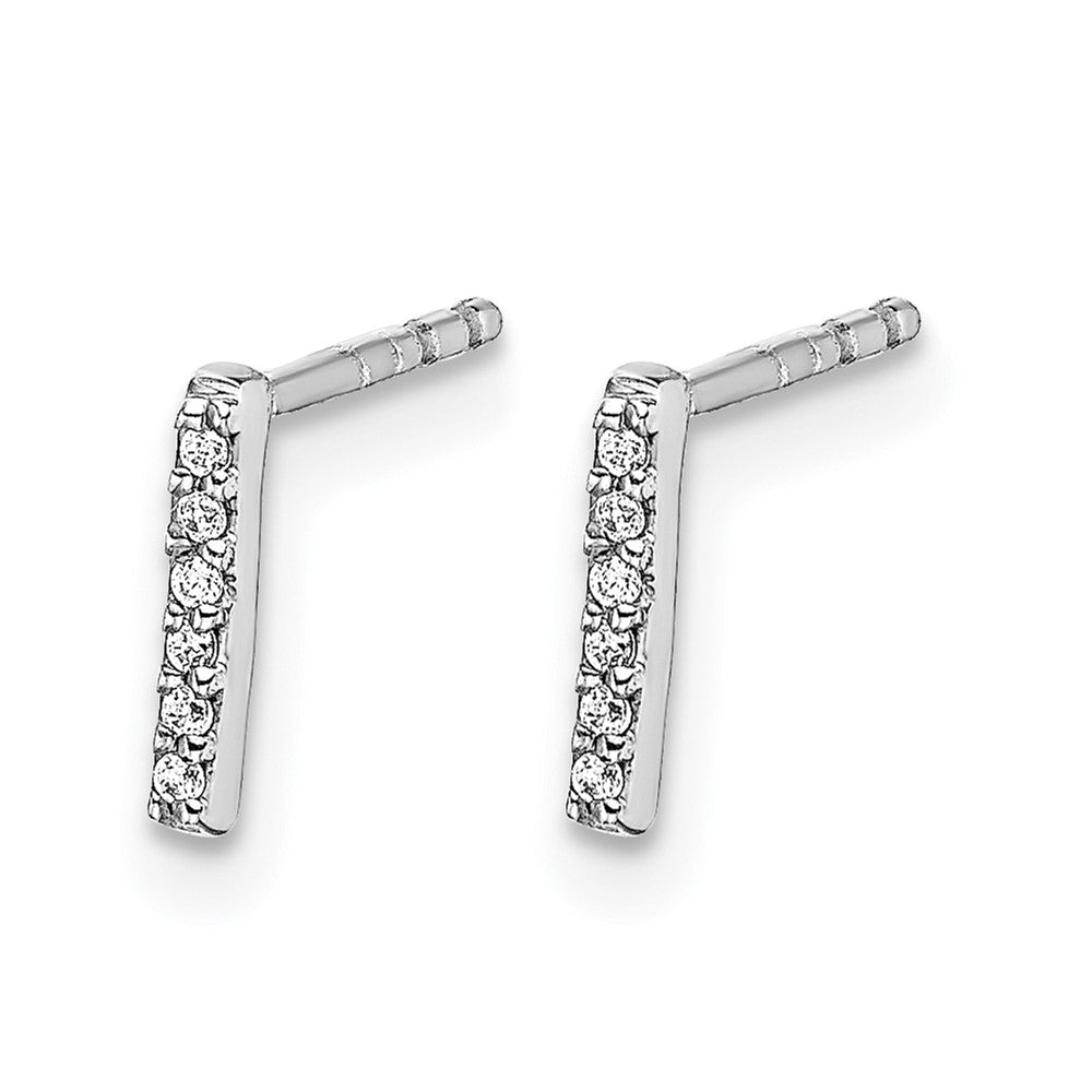 14k White Gold Diamond Initial I Post Earrings