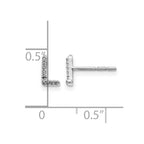 14k White Gold Diamond Initial L Post Earrings