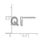 14k White Gold Diamond Initial Q Post Earrings
