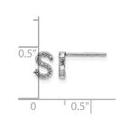 14k White Gold Diamond Initial S Post Earrings