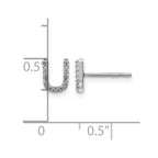 14k White Gold Diamond Initial U Post Earrings