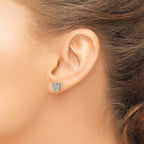 14k White Gold Diamond Initial W Post Earrings