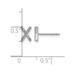14k White Gold Diamond Initial X Post Earrings