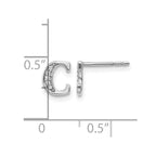 14k White Gold Diamond Initial C Post Earrings