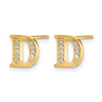 14k Diamond Initial D Post Earrings