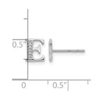 14k White Gold Diamond Initial E Post Earrings