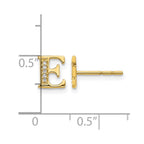 14k Diamond Initial E Post Earrings