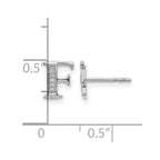 14k White Gold Diamond Initial F Post Earrings