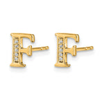 14k Diamond Initial F Post Earrings