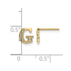 14k Diamond Initial G Post Earrings