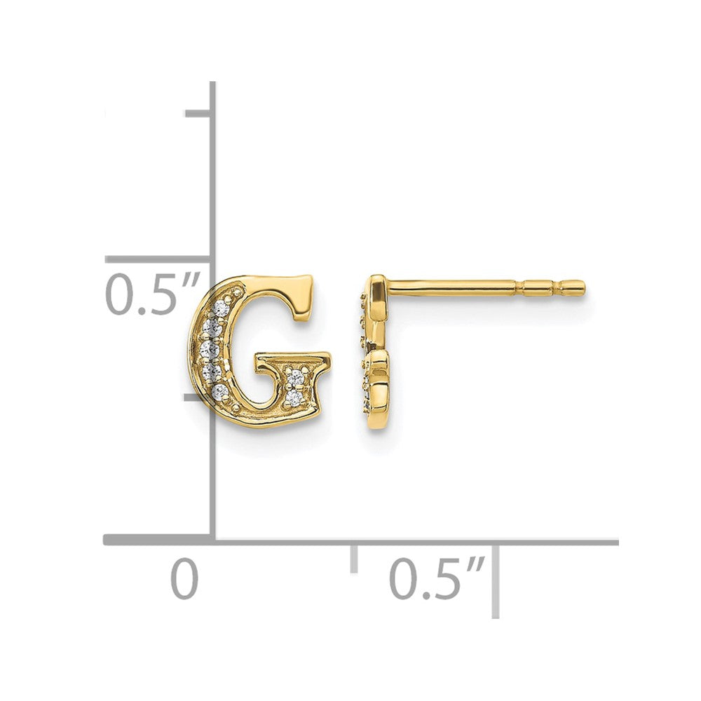 14k Diamond Initial G Post Earrings