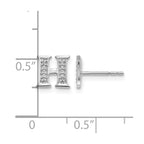 14k White Gold Diamond Initial H Post Earrings