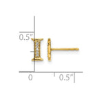 14k Diamond Initial I Post Earrings