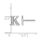 14k White Gold Diamond Initial K Post Earrings