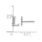 14k White Gold Diamond Initial L Post Earrings