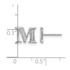 14k White Gold Diamond Initial M Post Earrings